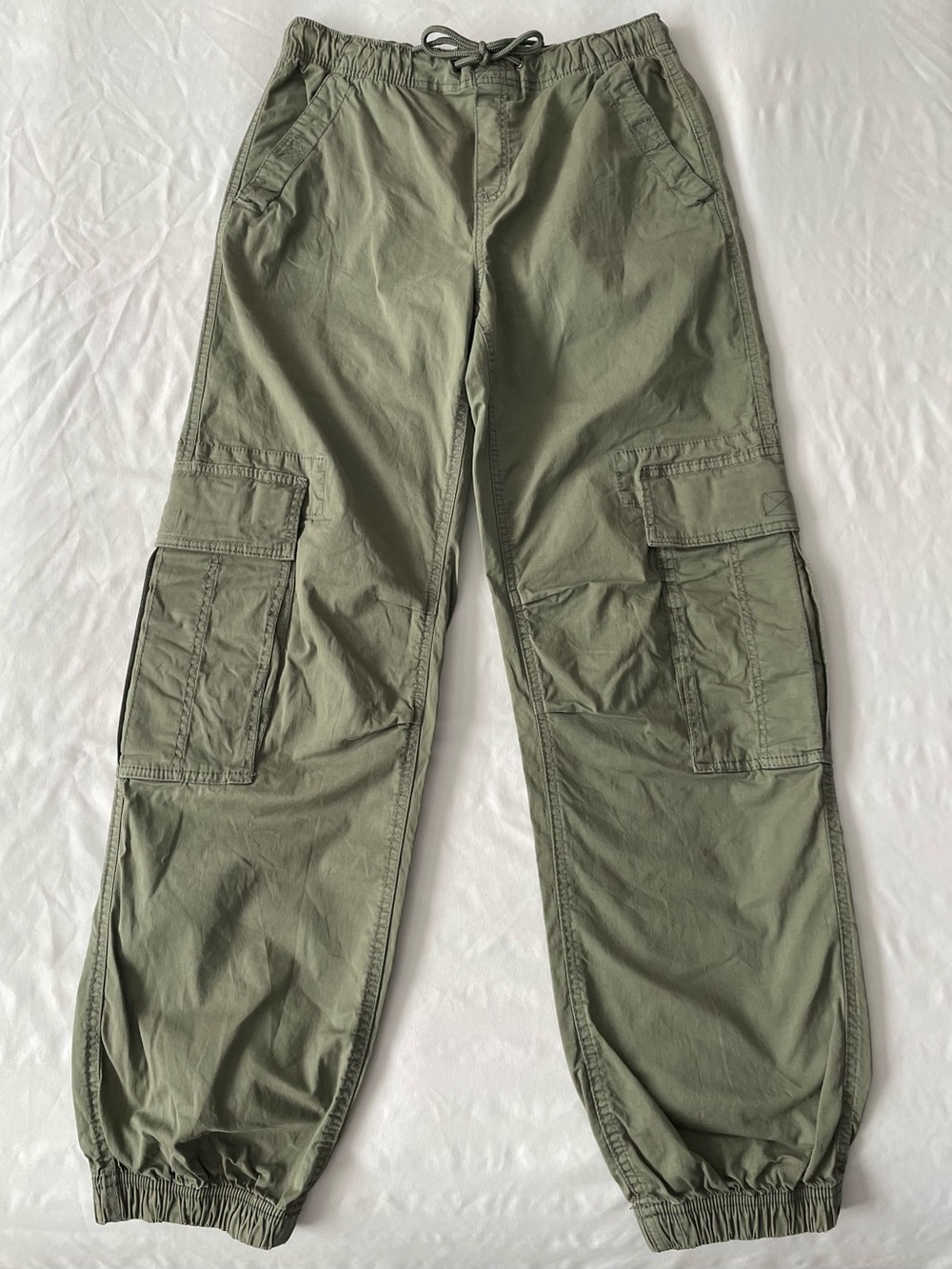 Garage Olive Cargo Jogger Pants - Drawstring Waist